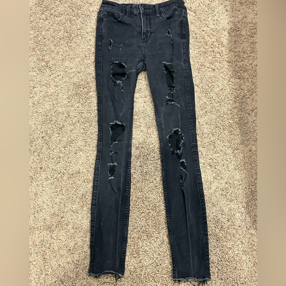 black ripped jeans